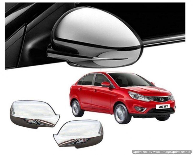 AUTO ATTIRE Premium Quality Zest Chrome Plated Mirror Cover (02 Pcs)