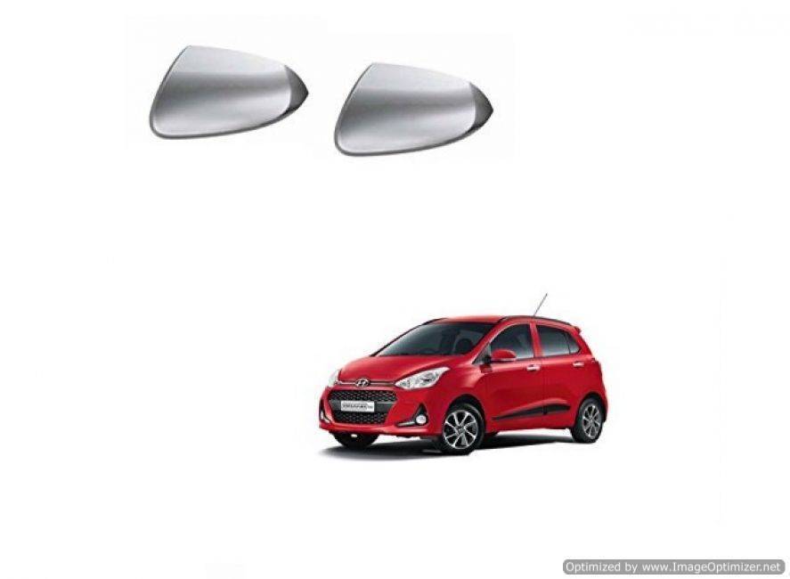 AUTO ATTIRE Premium Quality i10 Grand Chrome Plated Mirror Cover (02 Pcs)