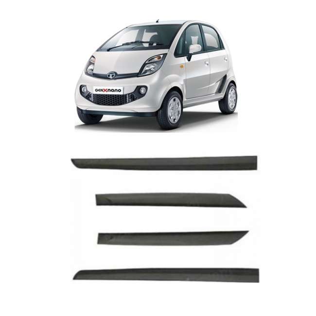   Car Door Side Beading for Nano - Side moulding - Colour: Matte Black(Set