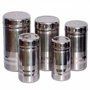 Tactware Stainless Steel Kitchen Storage Canisters(Dabba)-Set Of 5