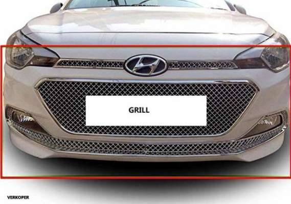 AUTO ATTIRE Premium Quality Chrome Plated Front Grill (2014- 2018) 6 Pcs for i20 ELITE - Front Radiator Grill