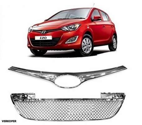 AUTO ATTIRE Premium Quality Chrome Plated Front Grill (02 Pcs) for i20 OLD - Front Radiator Grill