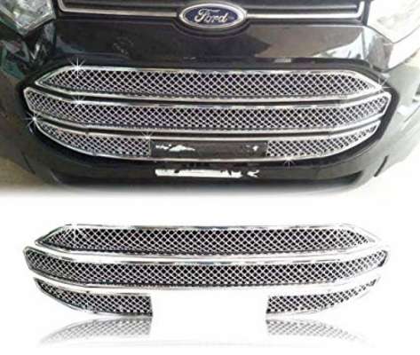 AUTO ATTIRE Premium Quality Chrome Plated Front Grill for ECO Sport - Ecosport - Front Radiator Grill