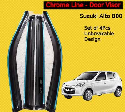 Chrome Line Door Visor for Alto 800 / Wind visor/ Rain Visor/ Wind Deflector/ Rain Guard for Alto 800