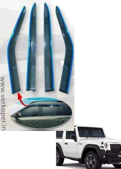 Car Door Visor for Mahindra Thar / Car Rain Visor/ Car Wind Visor/ Window Deflector (2 Pcs)